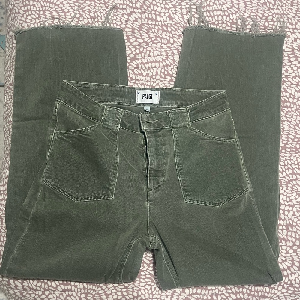Paige Nellie Wide Women's 27 High Rise Green - Picture 6 of 6